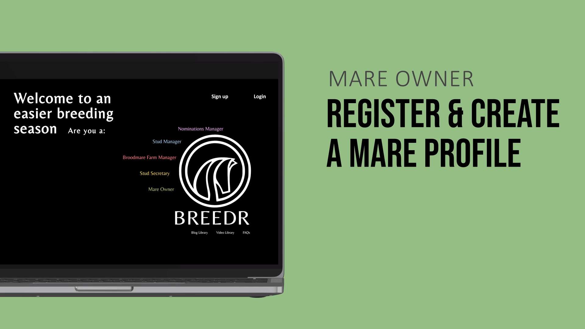 Mare owner Register Create mare profile