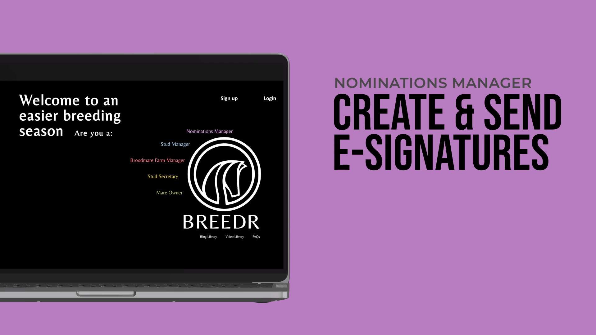 Nominations manager Create Send E-signatures